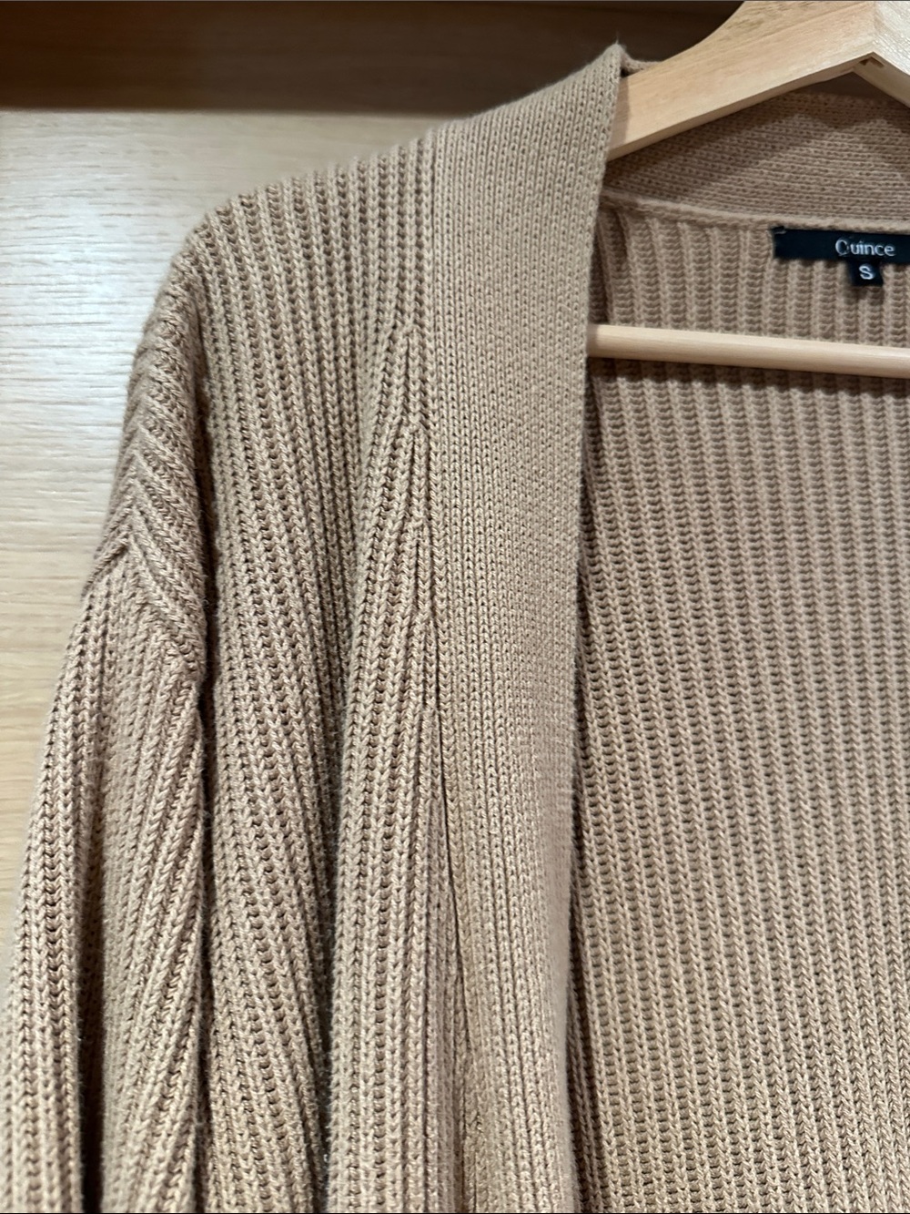 Quince Ribbed Open Front Cardigan - Picture 2 of 6